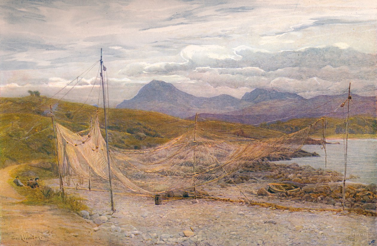 Salmon Nets, Gairloch, Ross-Shire, 1860-1906, 1906. av Frank Walton