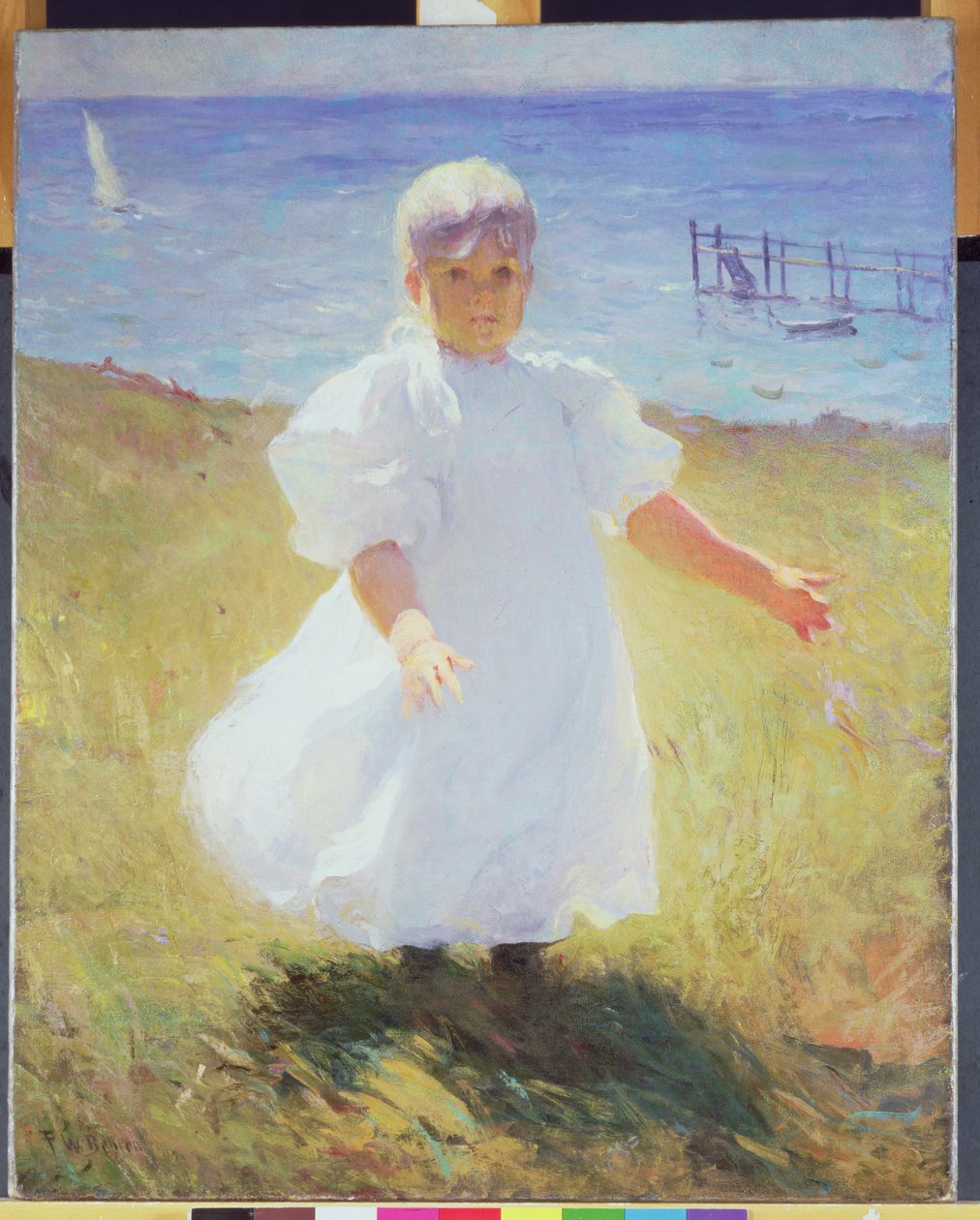 Barn i sollys, før 1899 (olje på lerret) av Frank Weston Benson