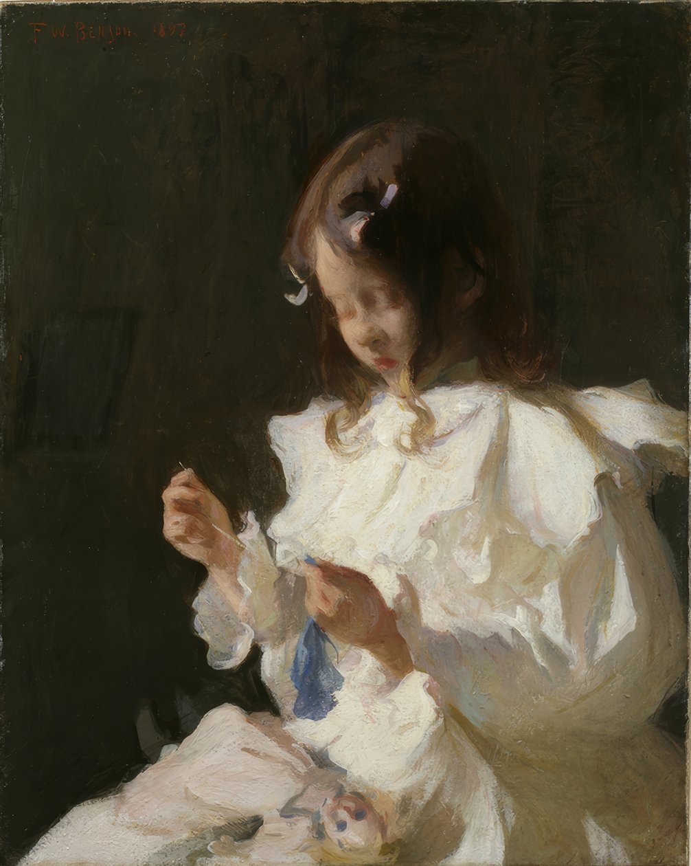 Portrett av et syende barn av Frank Weston Benson