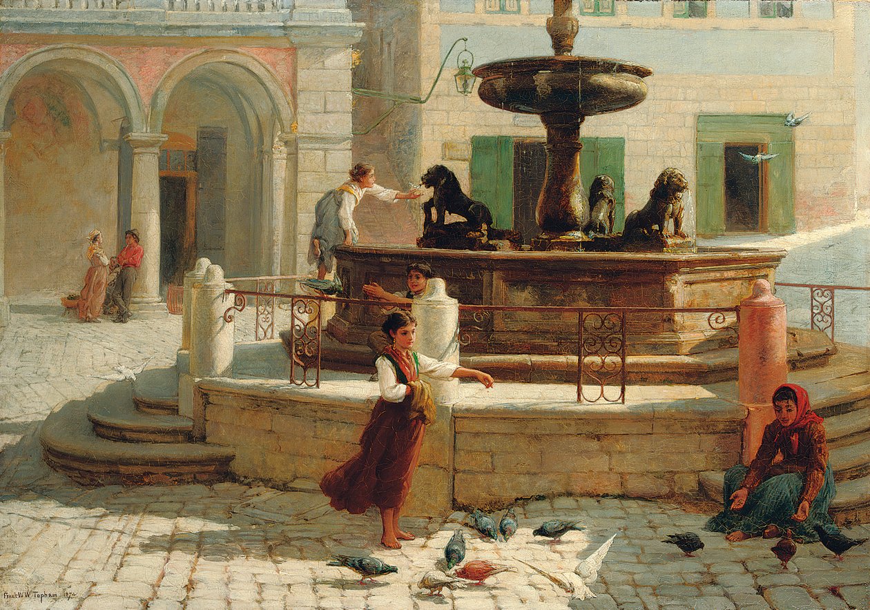 Pensjonister i Assisi, 1874 av Frank William Warwick Topham
