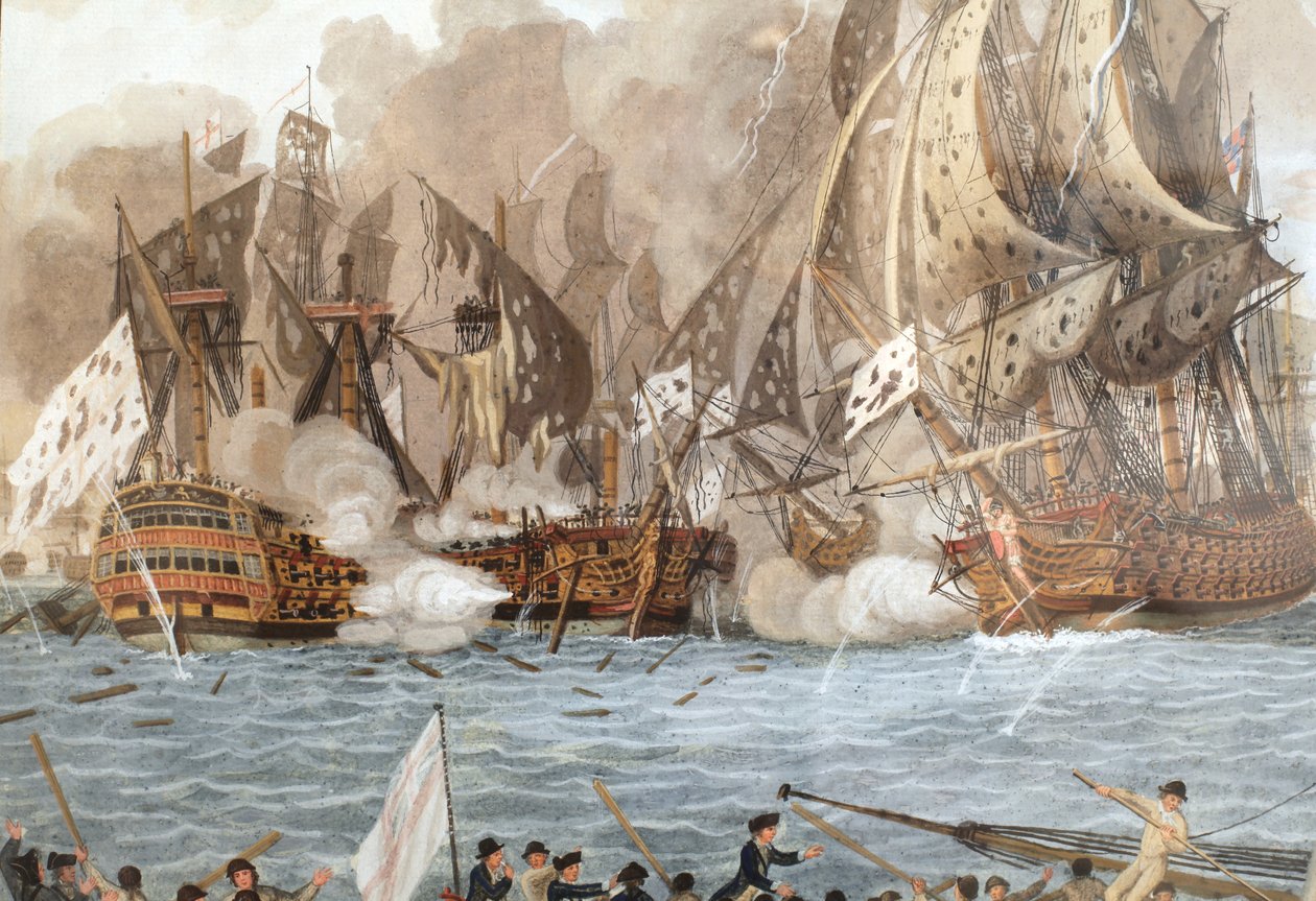 Sjøslag kjempet 12. april 1782 nær Guadeloupe (dvs. slaget ved Saintes) av François Aimé Louis Dumoulin