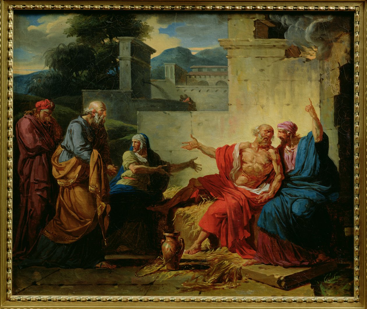 Job blir skjelt ut av sin kone, ca. 1790 av François André Vincent
