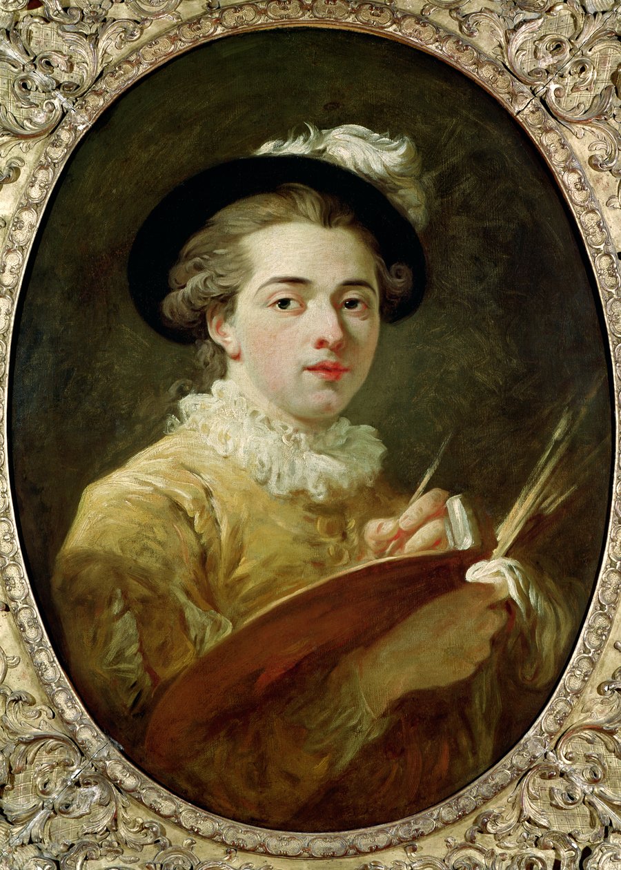 Selvportrett med palett av François André Vincent