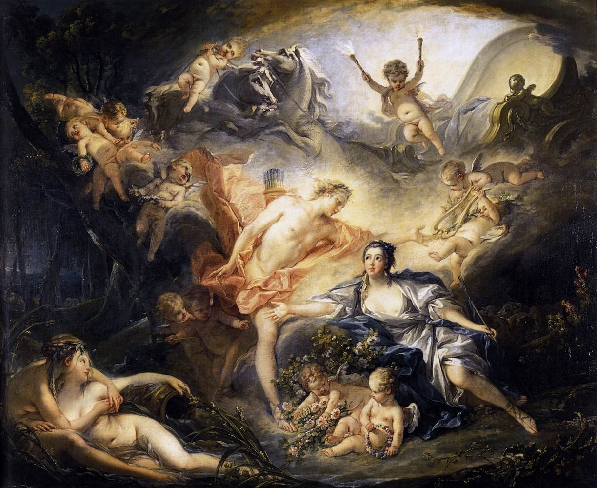 Apollo avslører sin guddommelighet for hyrden Isse av François Boucher