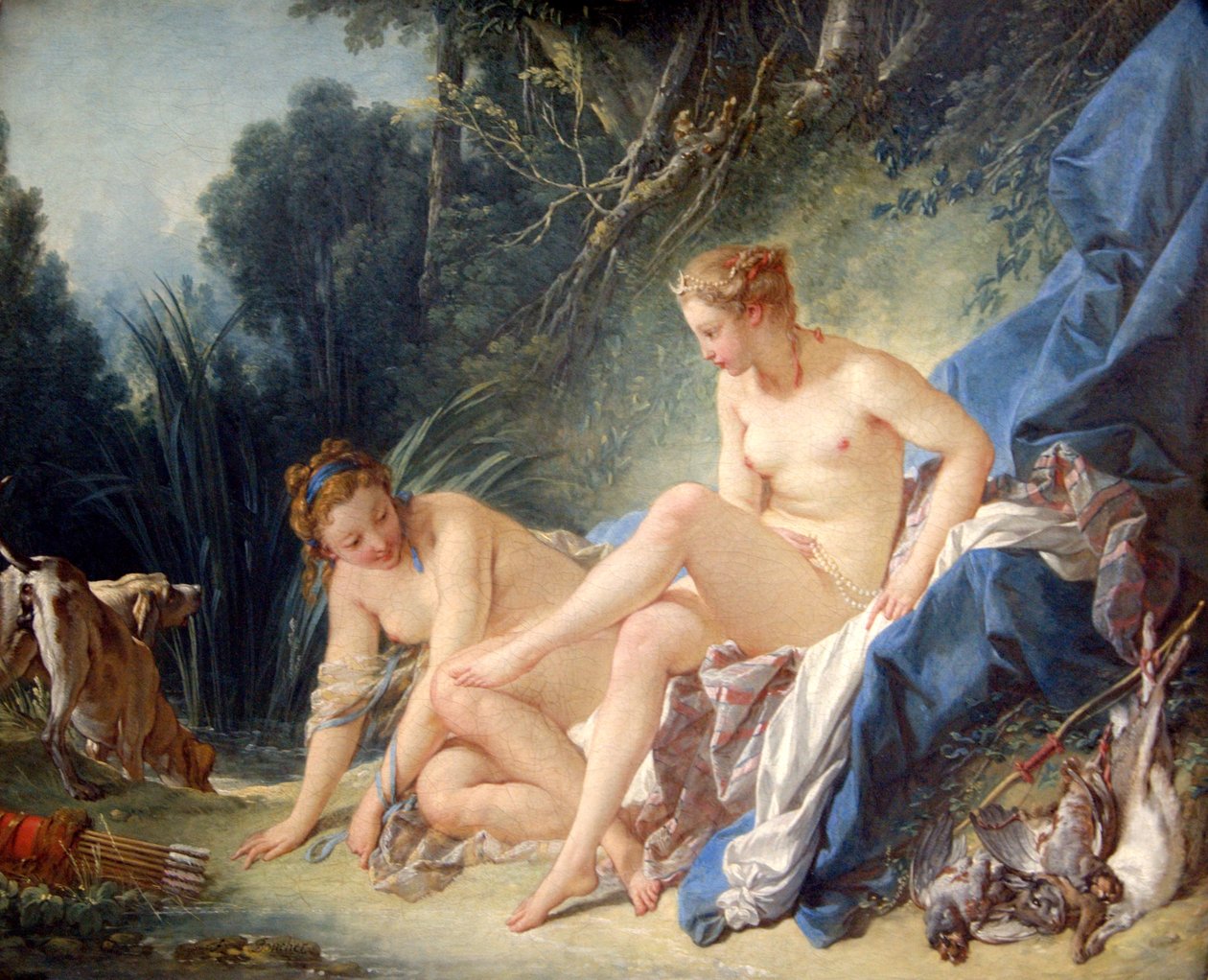 Diane kommer ut av badekaret av François Boucher