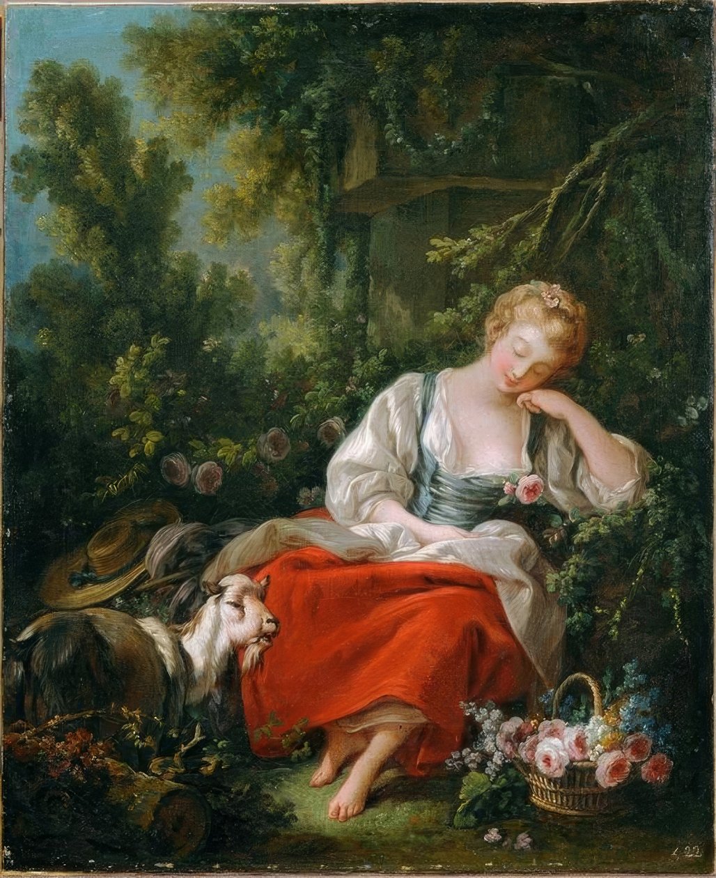 Den drømmende gjeterinnen av François Boucher