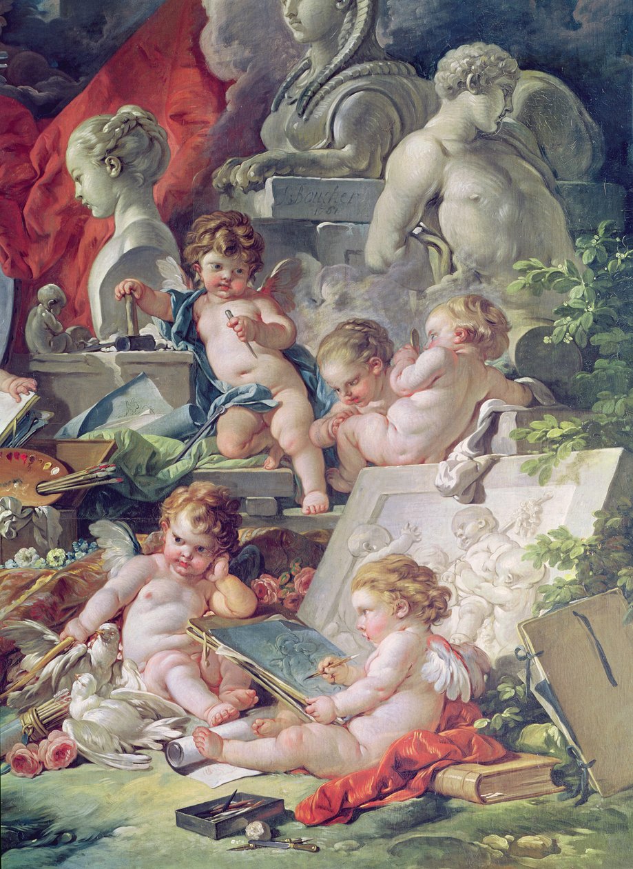 Genius Teaching the Arts, 1761 (detalj) av François Boucher