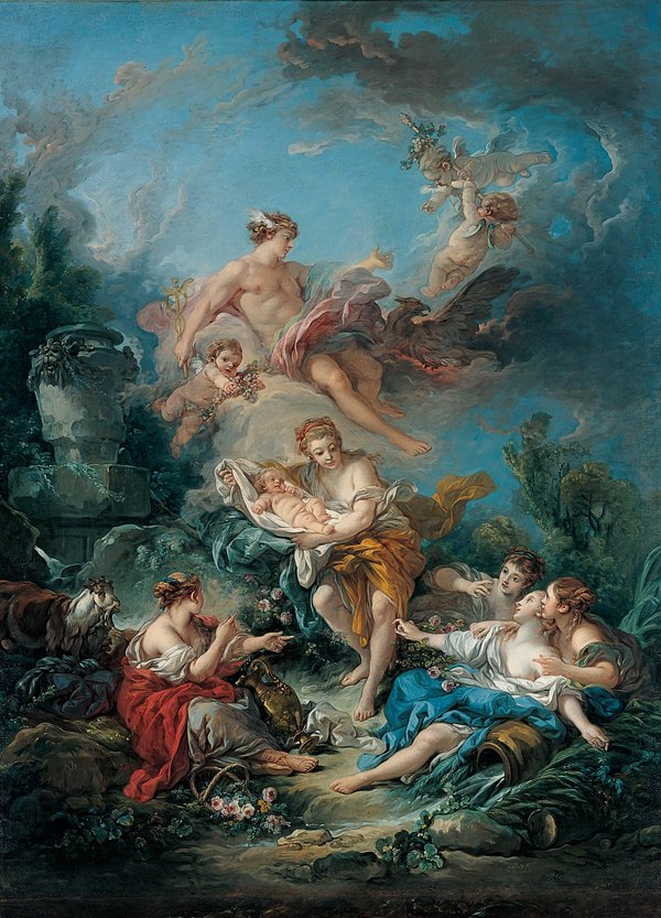 Kimbell Mercury som overlot spedbarnet Bacchus til Nymas i Nysa av François Boucher
