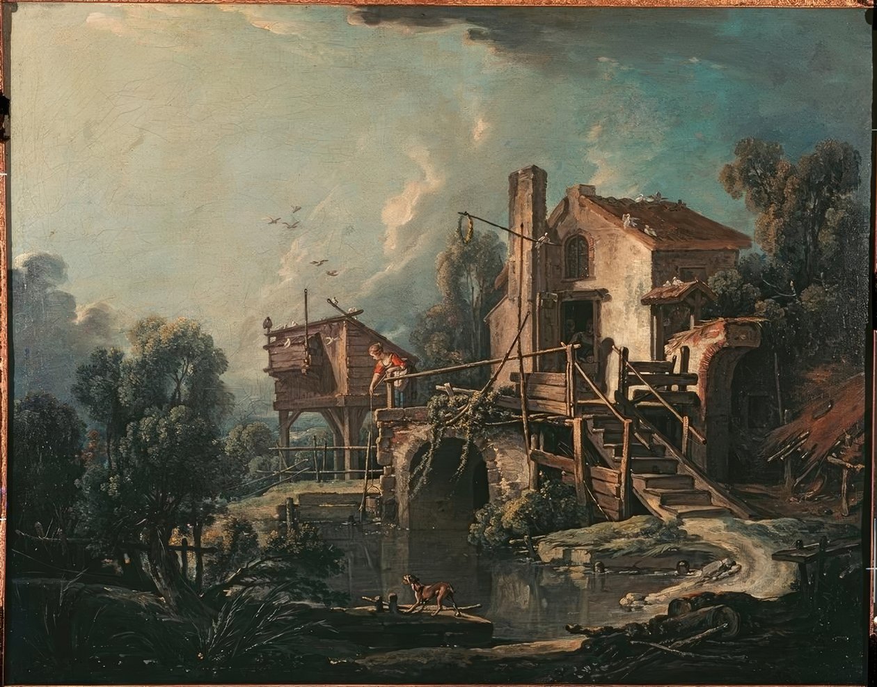 Landskap med en mølle av François Boucher
