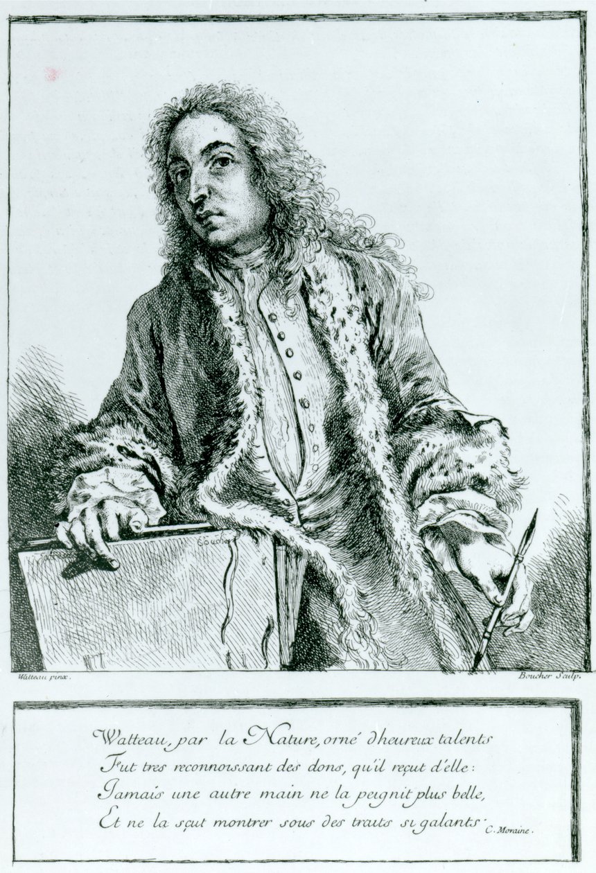 Portrett av Jean-Antoine Watteau (1684-1721) av François Boucher