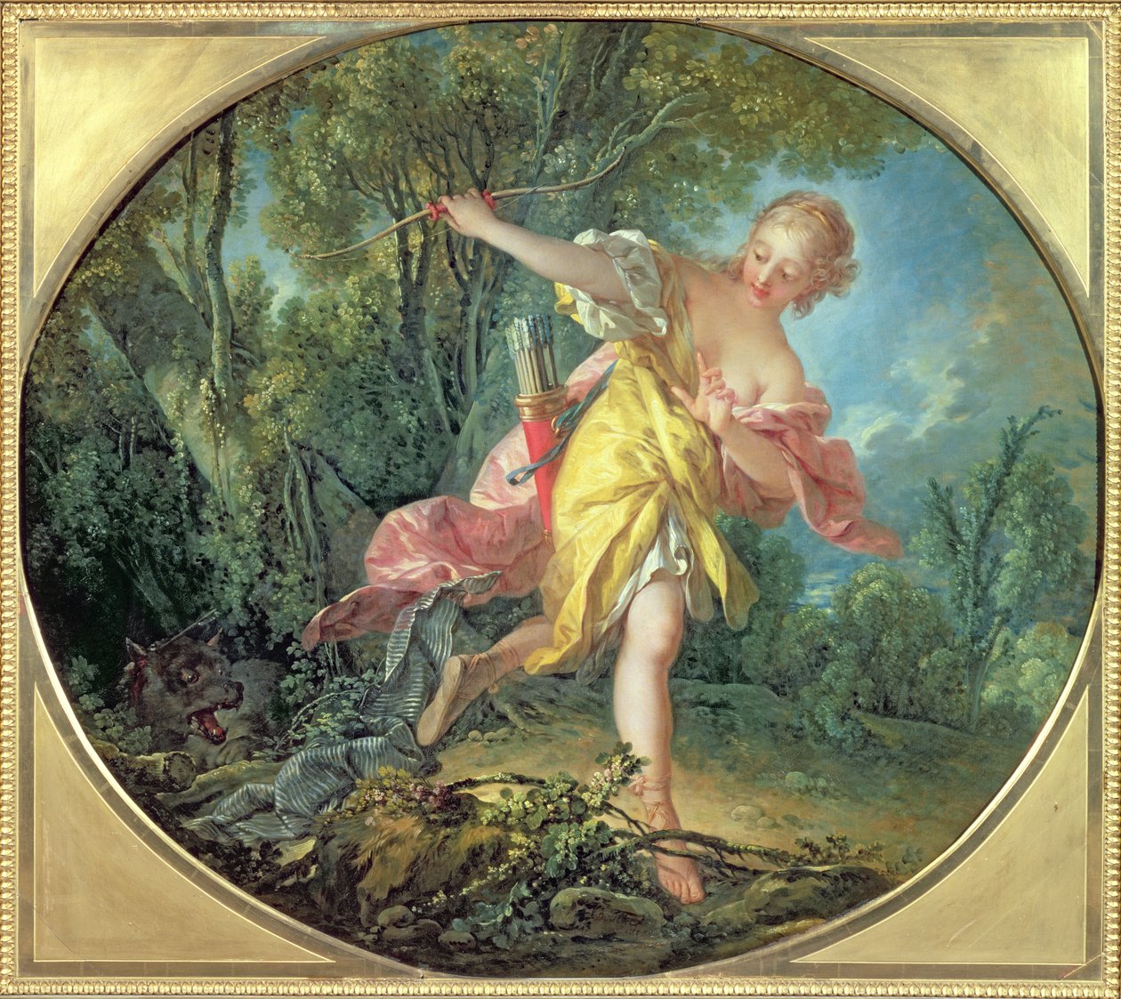 Rhea Sylvia flykter fra ulven, 1756 av François Boucher