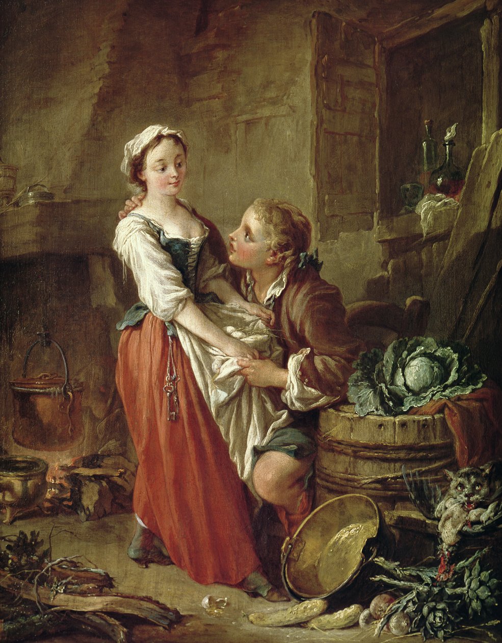 Den vakre kjøkkenhjelpen av François Boucher