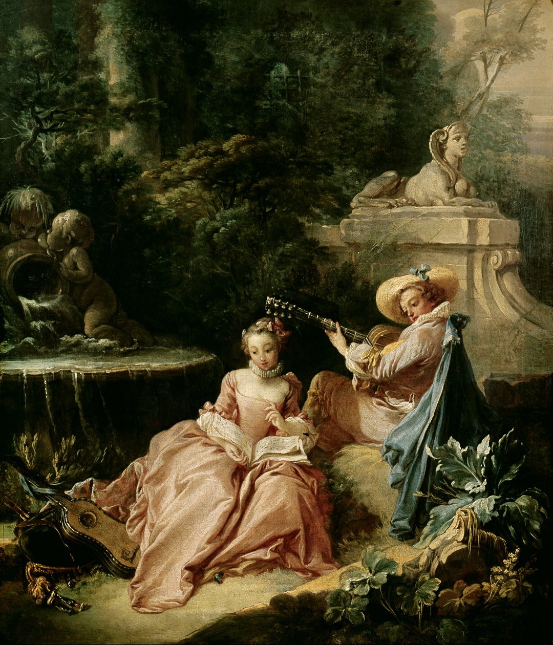Musikktimen, 1749 av François Boucher