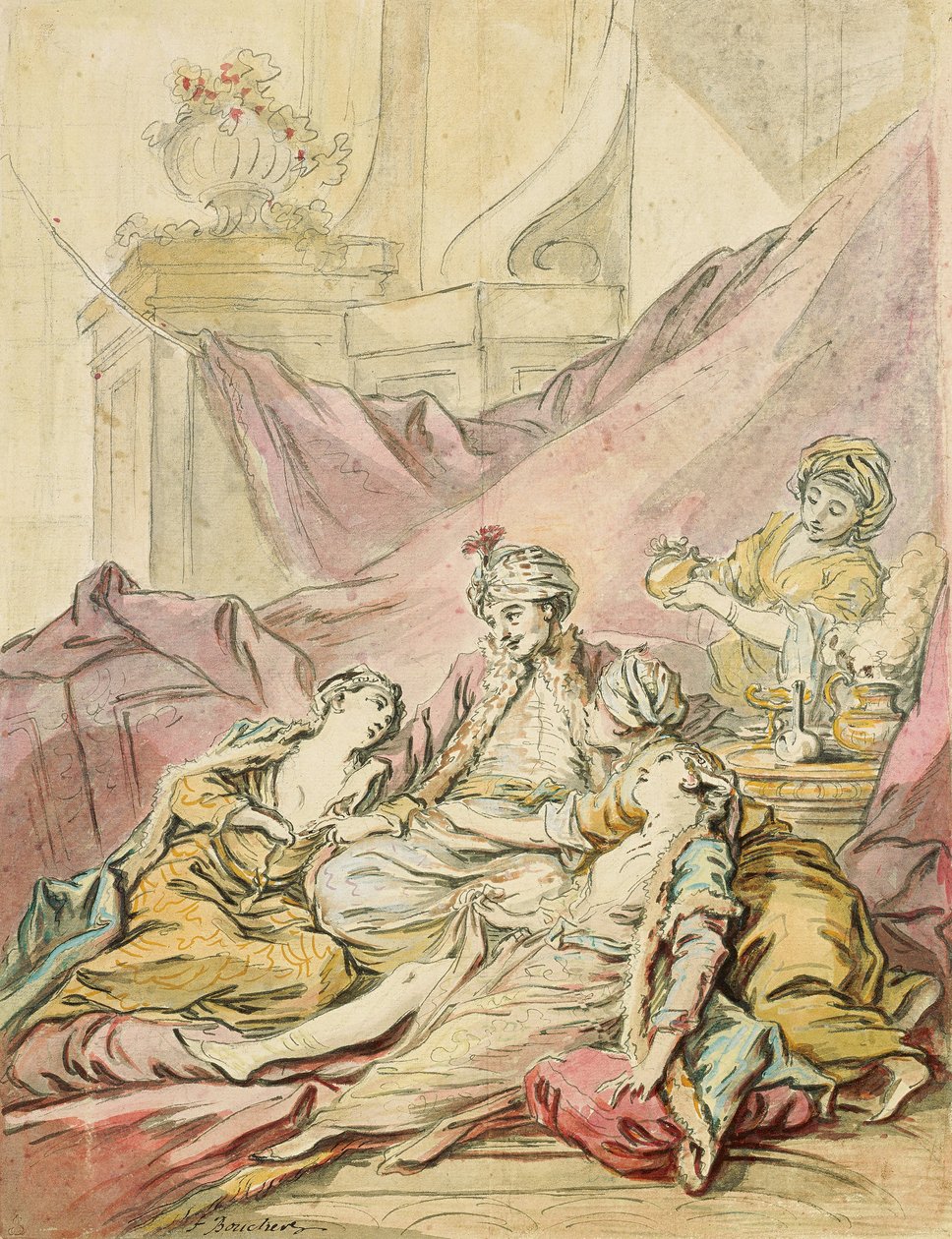 The Pasha in His Harem, ca. 1735-1739 av François Boucher
