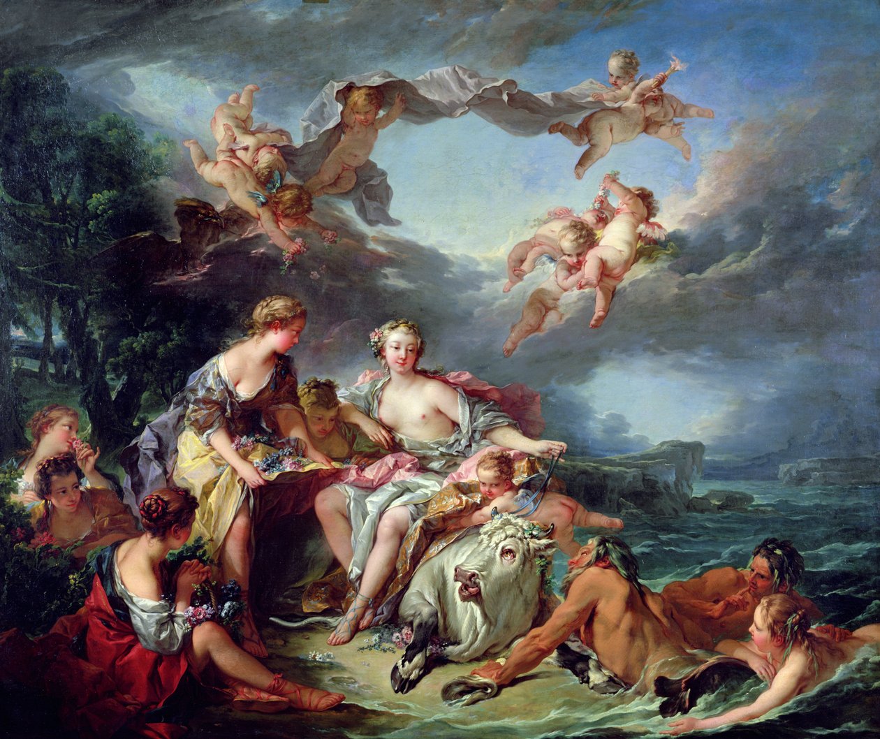 Voldtekten av Europa, 1747 av François Boucher