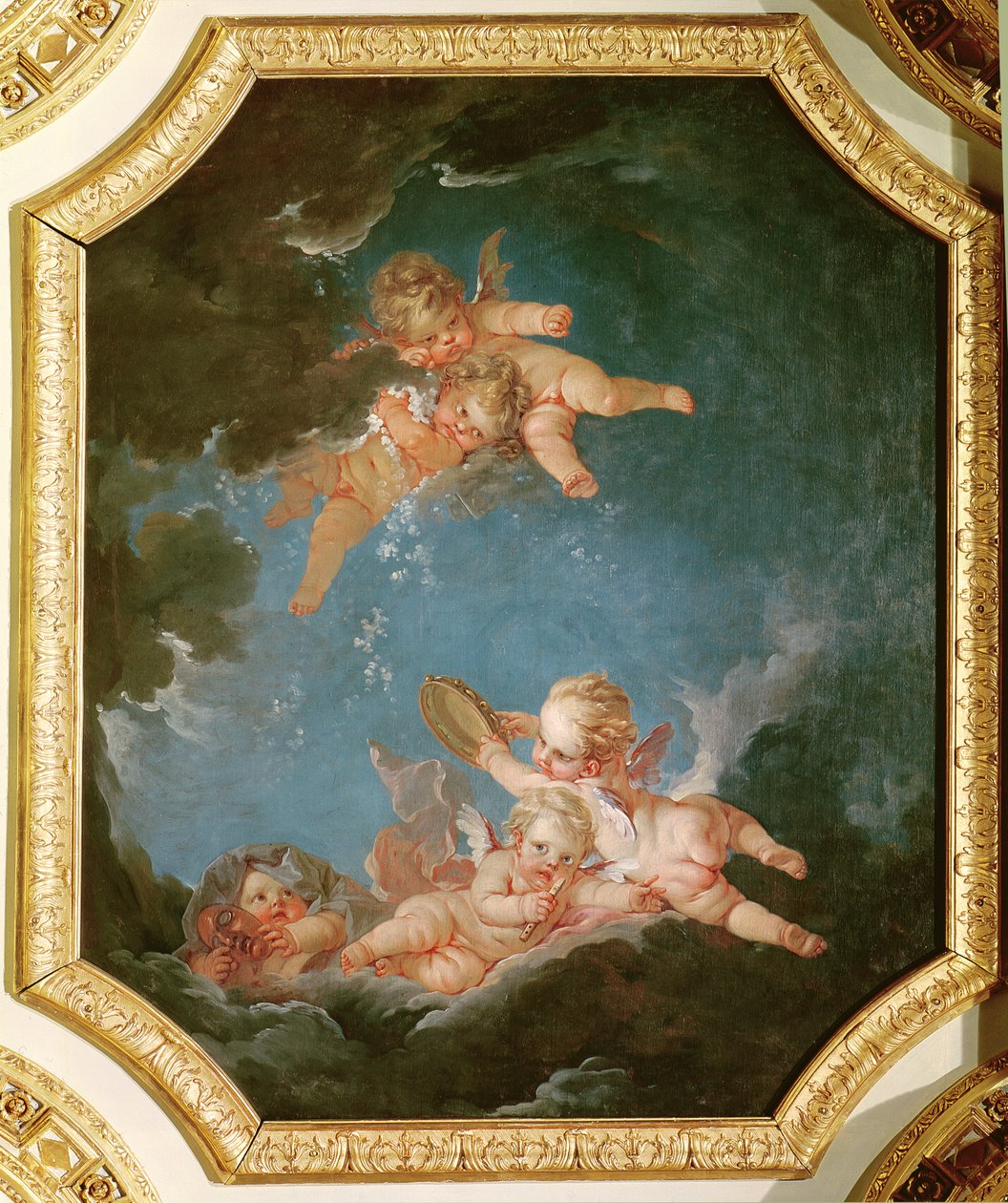 Winter, fra en serie av de fire årstidene i Salle du Conseil av François Boucher