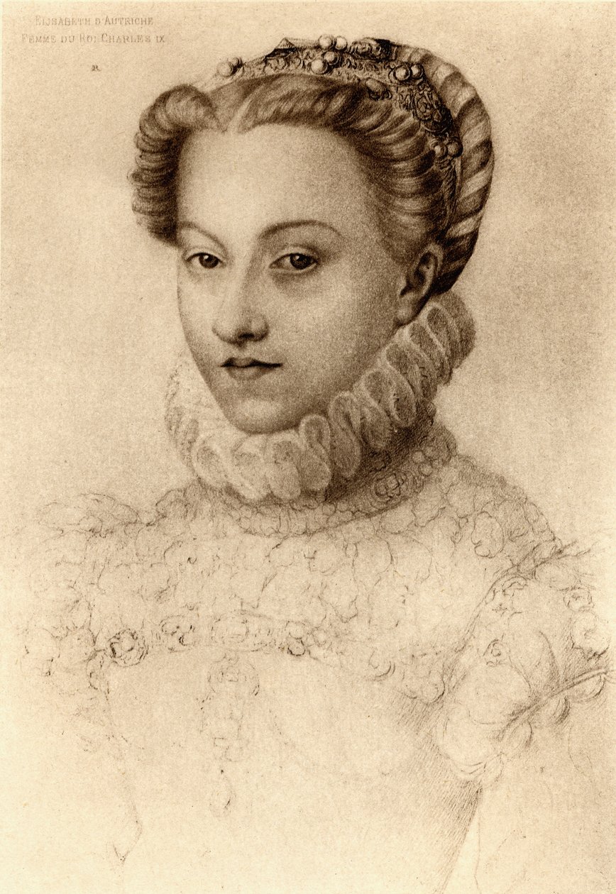 Elizabeth av Østerrike, dronning av Frankrike (1554-92) av François Clouet