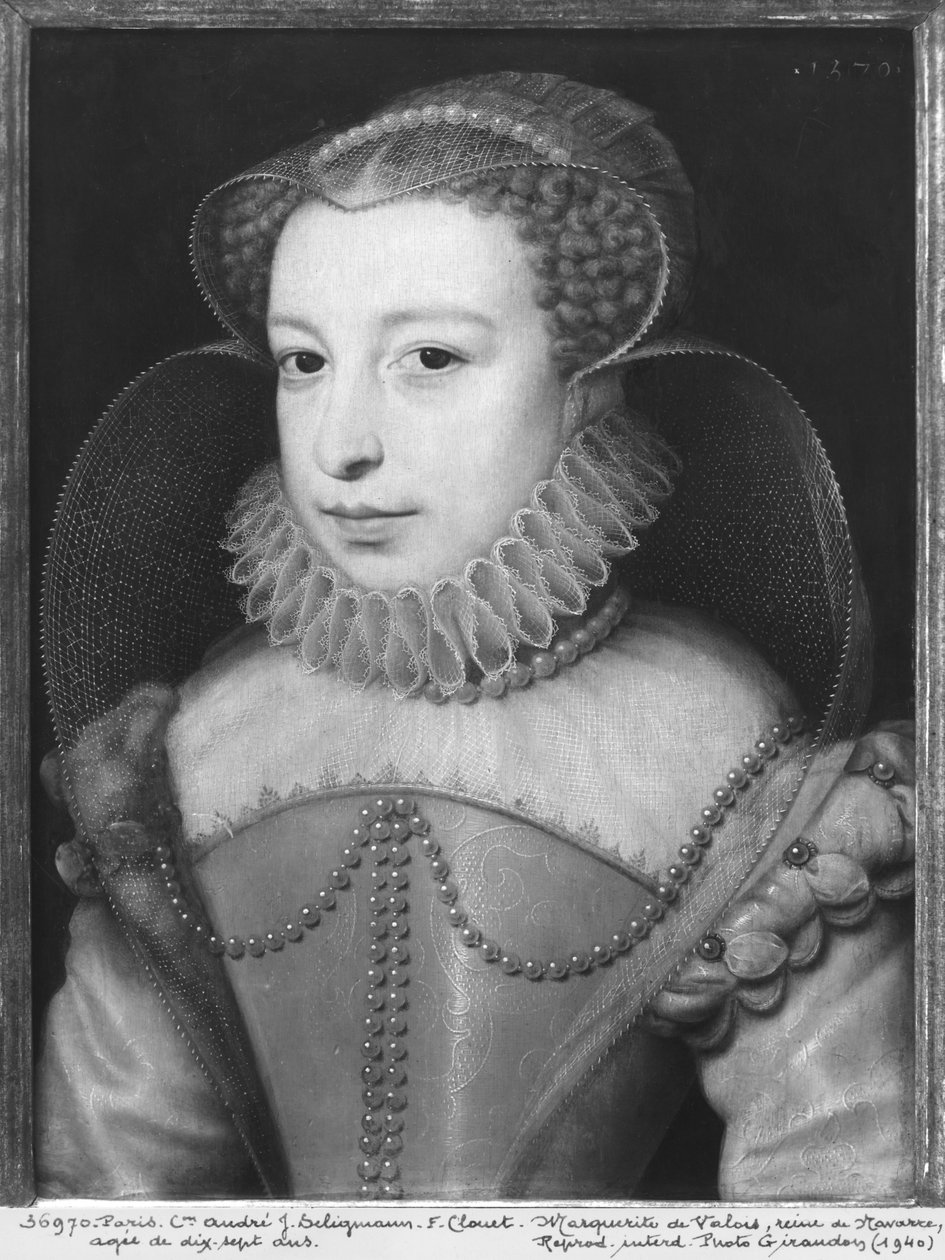 Marguerite de Valois (1553-1615) Dronning av Navarre, kjent som dronning Margot, 17 år gammel, 1570 av François Clouet