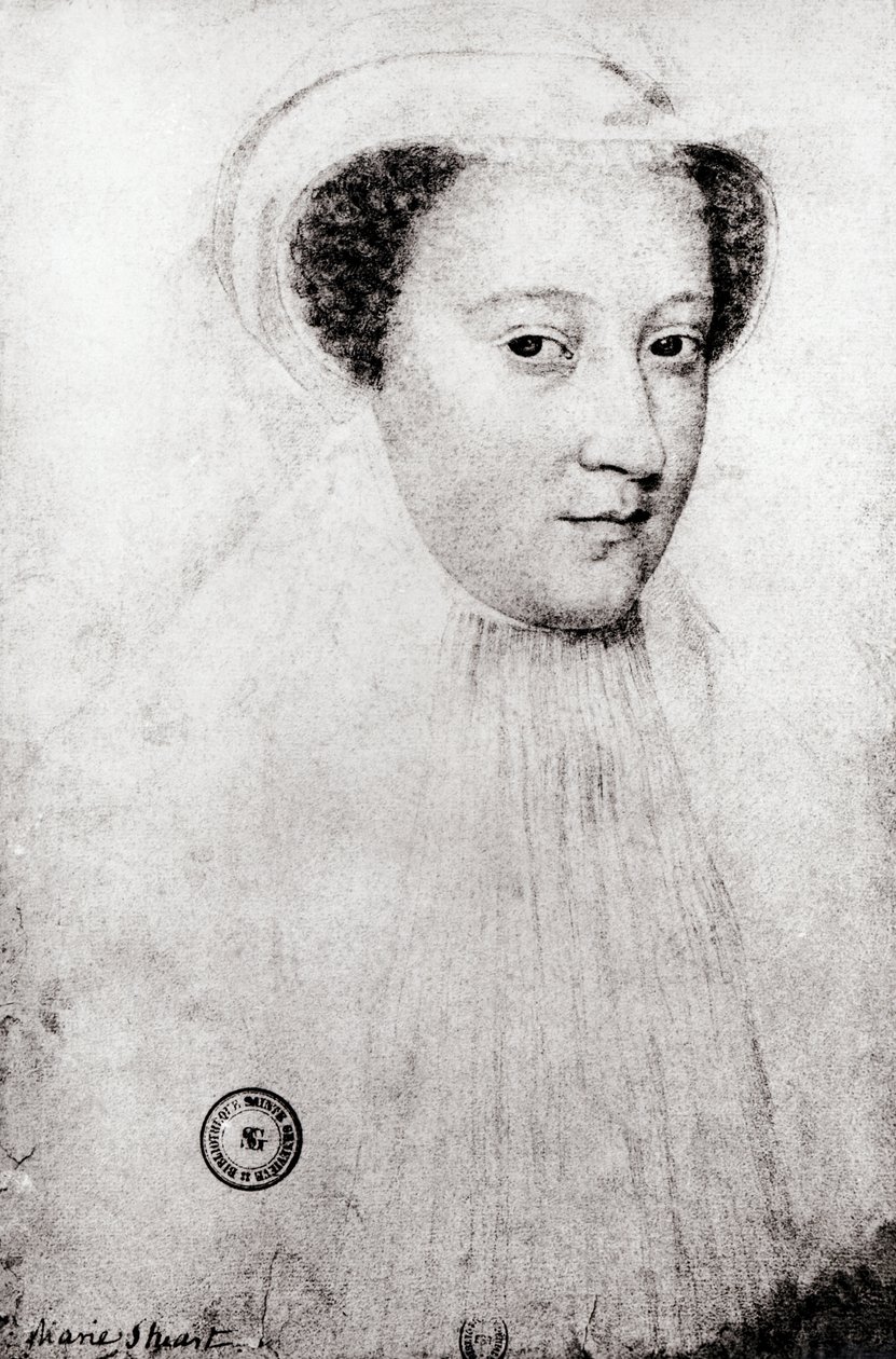 Mary, Queen of Scots (1542-87) i hvit sorg, 1560 av François Clouet