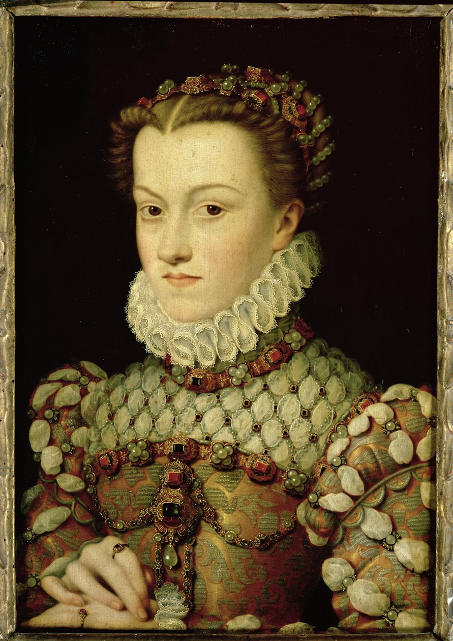 Portrett av Elizabeth av Østerrike (1554-92) Dronning av Frankrike, ca. 1570 av François Clouet
