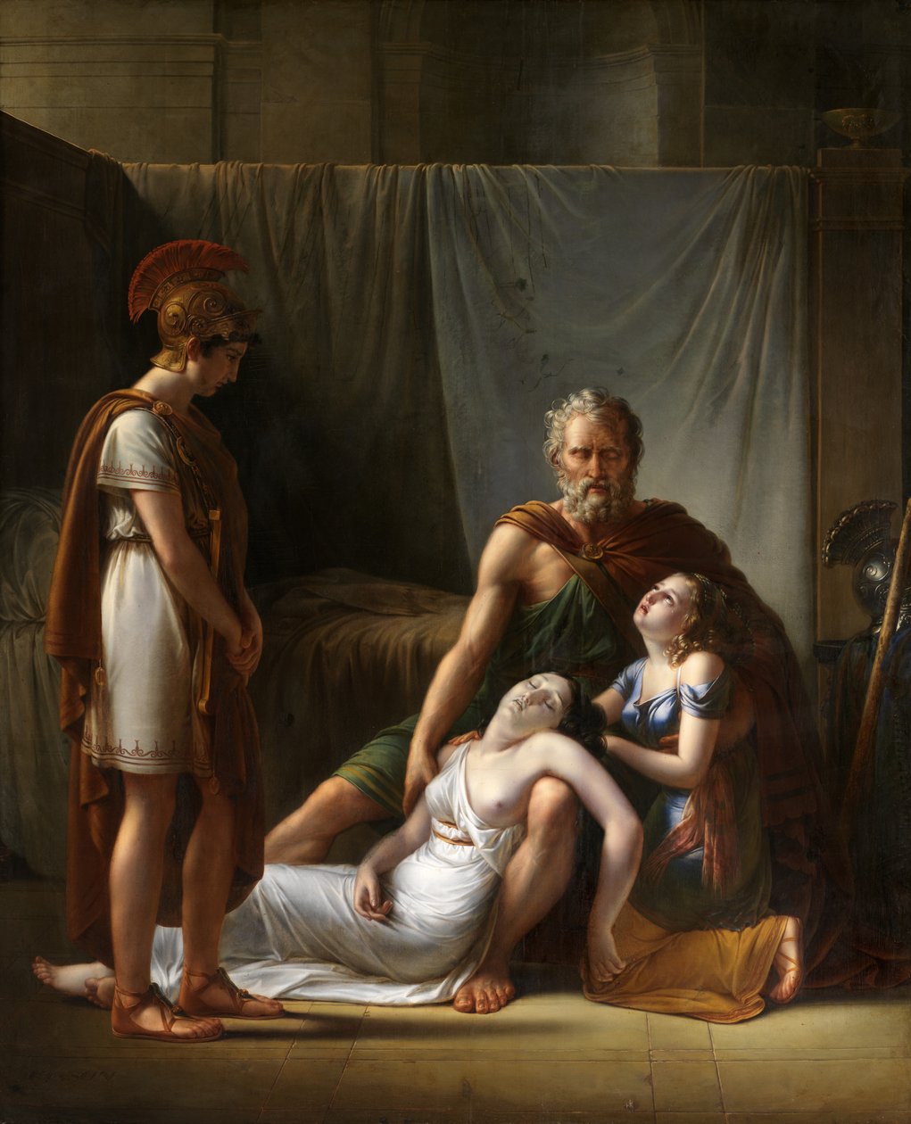 The Death of Belisarius' Wife (olje på lerret) av François Joseph Kinsoen