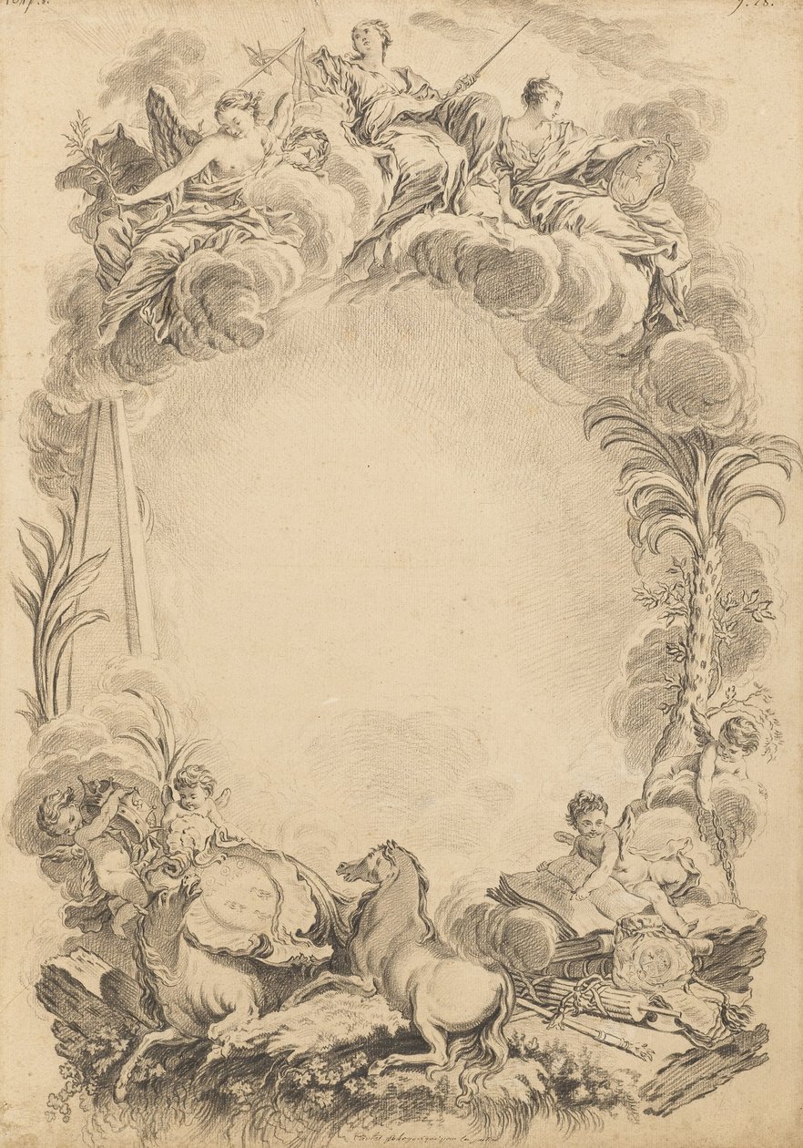 Design for en eske til ære for William Earl Cowper (ca. 1665-1723) av François Boucher