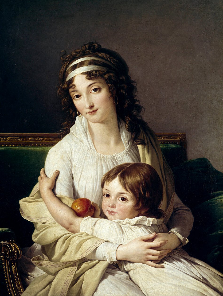 Antatt portrett av Madame Boyer Fonfrede og hennes sønn Henri (1788-1841). Maleri av Francois Andre Vincent (1746-1816) 1796 Søn. 0,96 x 0,79 m av François André Vincent