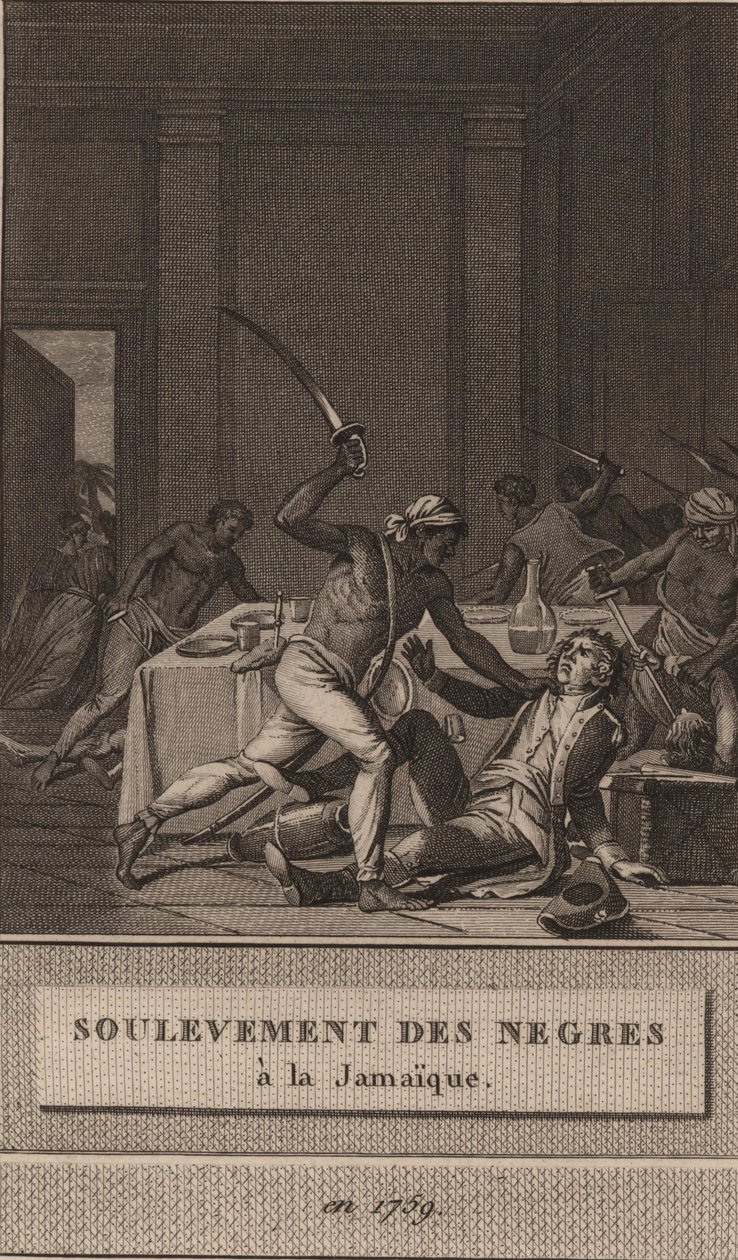 Opprør av de svarte slavene på Jamaica i 1760, 1800. av François Anne David