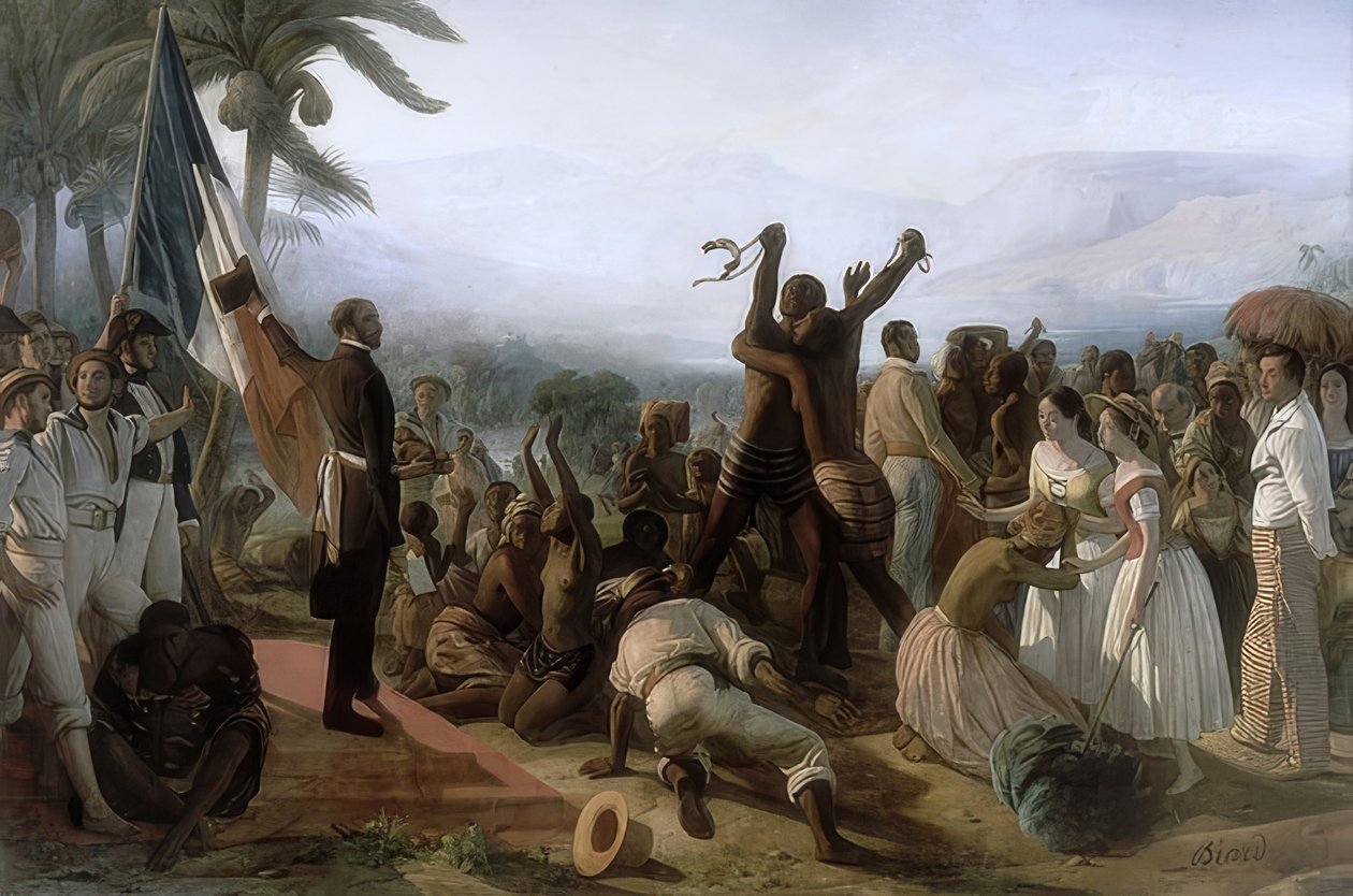 Erklæring om avskaffelse av slaveriet i de franske koloniene 23. april 1848. 1848/49 av François Auguste Biard