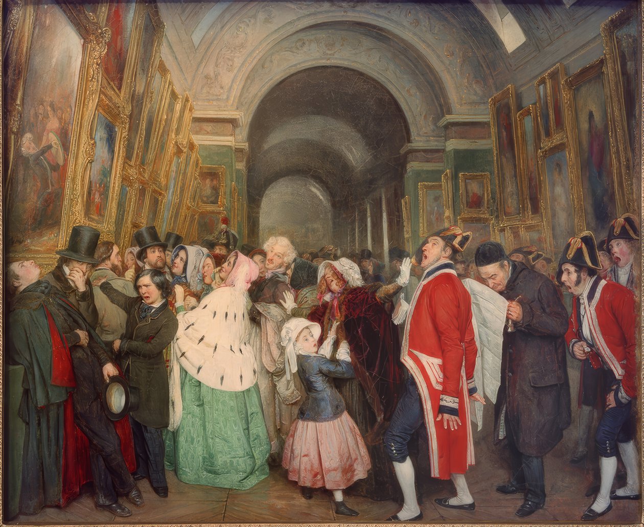 Fire timer, på salongen. (Stenging av den årlige Salon de pein av François Auguste Biard