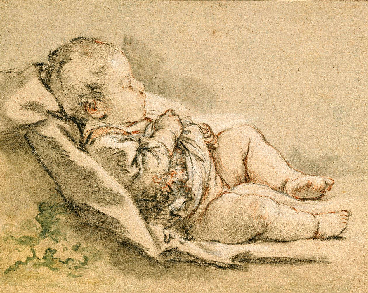 En sovende baby av François Boucher