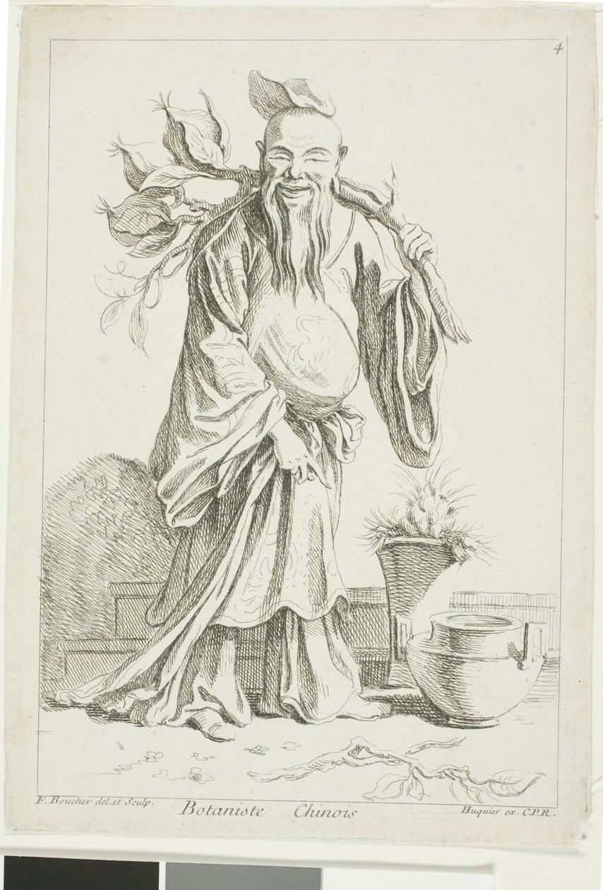 Kinesisk botaniker, fra Samling av forskjellige kinesiske figurer fra kabinettet til François Boucher av François Boucher