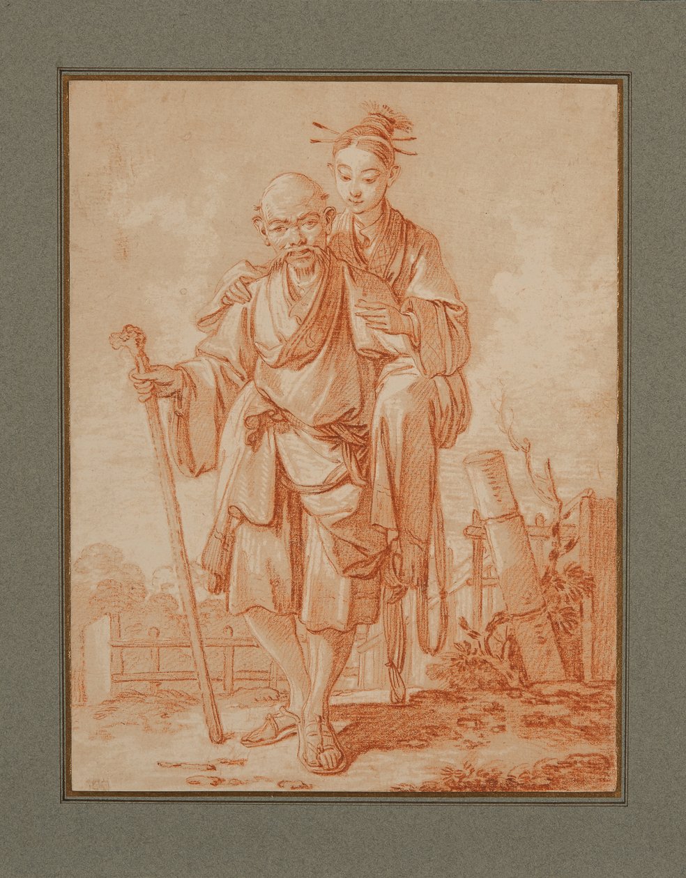 Kinesisk par i et landskap av François Boucher