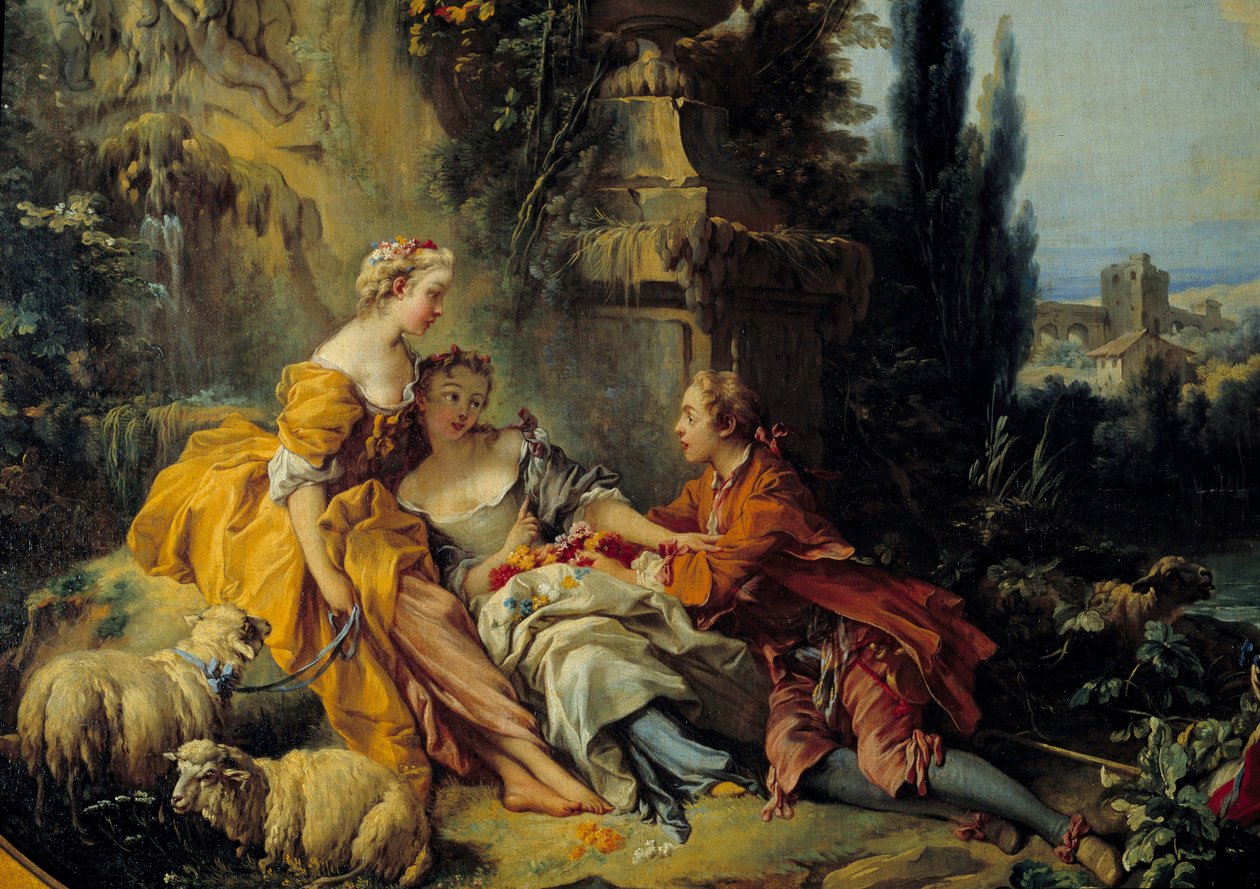 Samtale Champetre-maleri av Francois Boucher (1703-1770) 1700-tallet av François Boucher