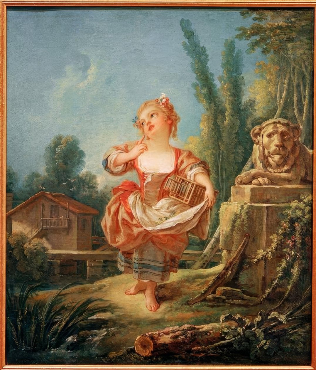 Jenta med fugleburet av François Boucher