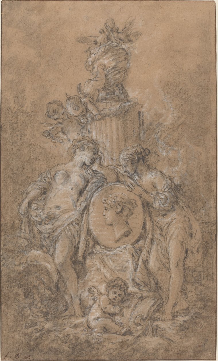 Design for et begravelsesmonument av François Boucher