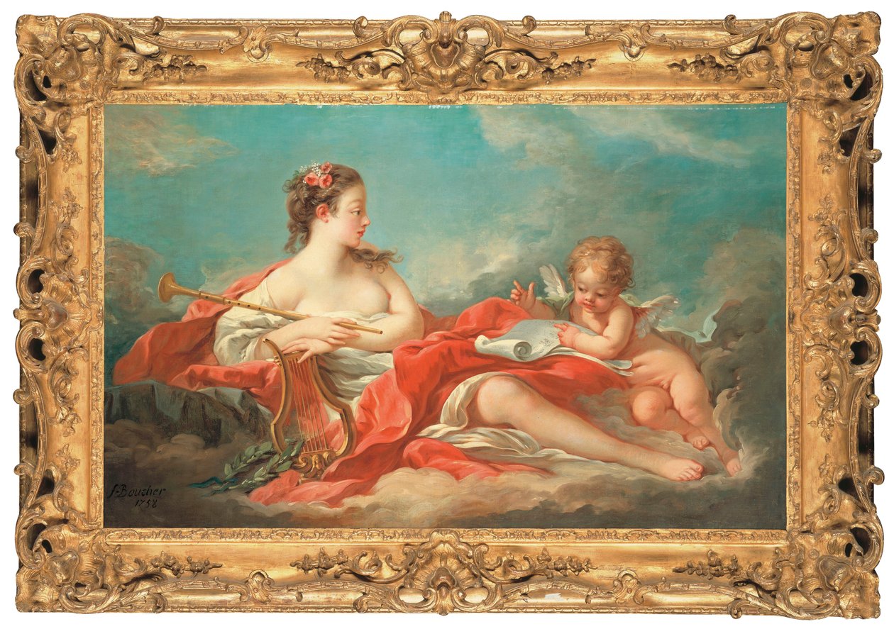 Erato, musen for kjærlighetspoesi av François Boucher