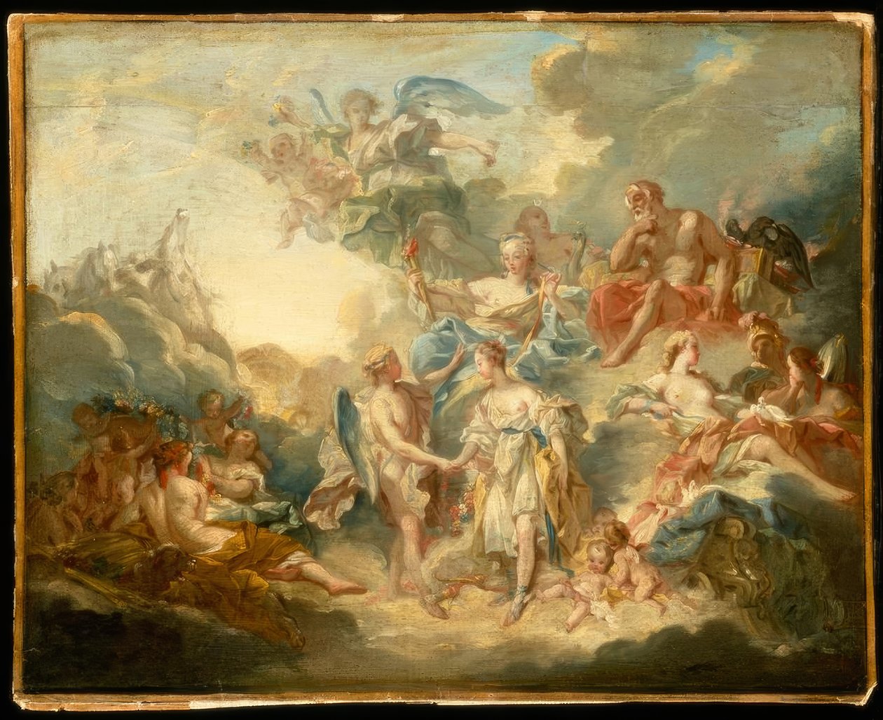 F.Boucher, bryllup av Amor og Psyke / maleri, 1700-tallet av François Boucher
