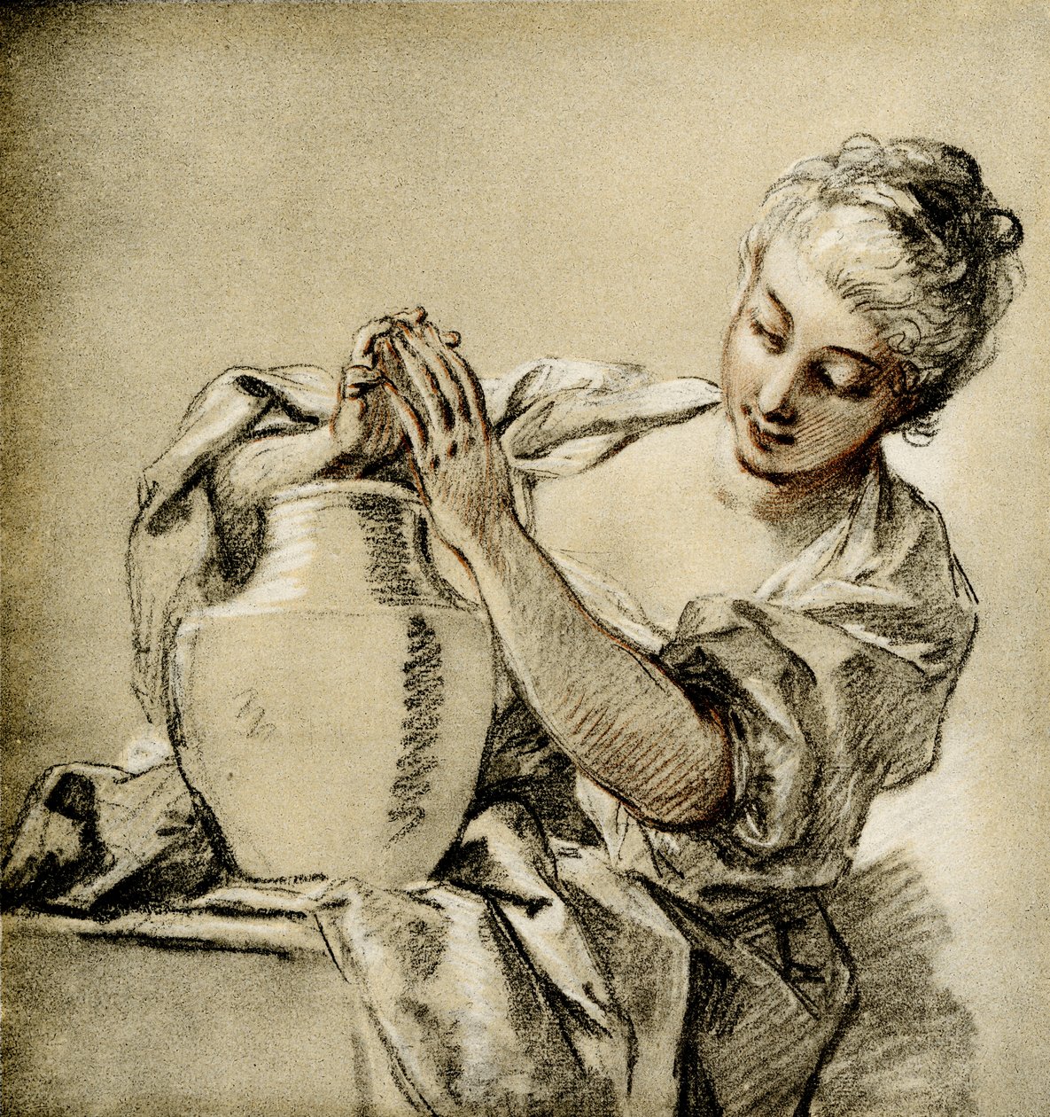 Jente ved en brønn av François Boucher