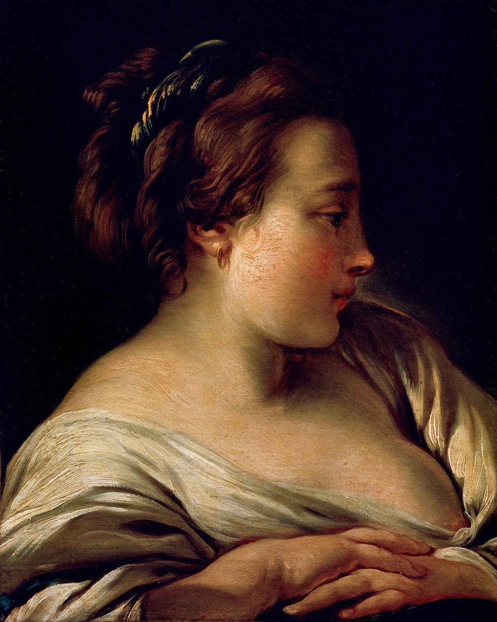 Head of a Girl, 1700-tallet av François Boucher