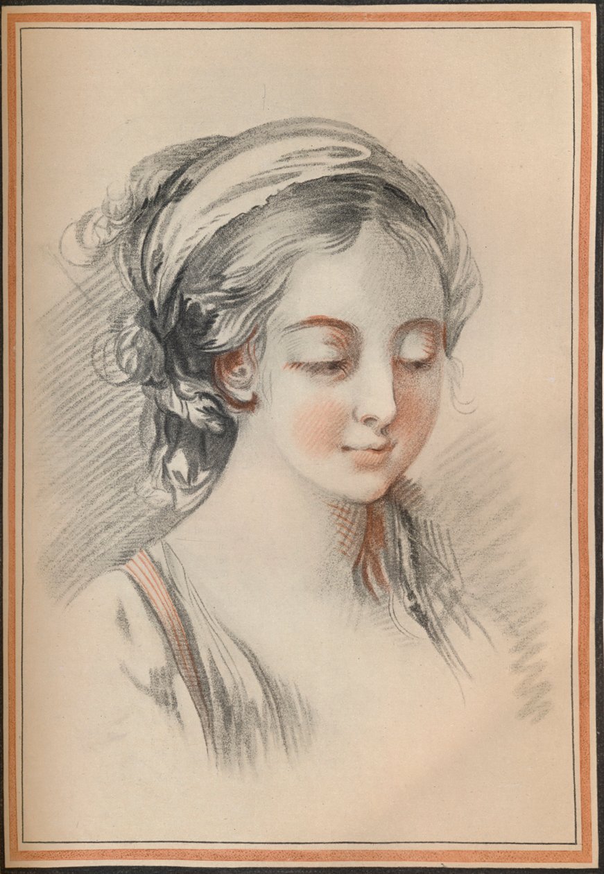 Hodet til en jente, c1746 av François Boucher