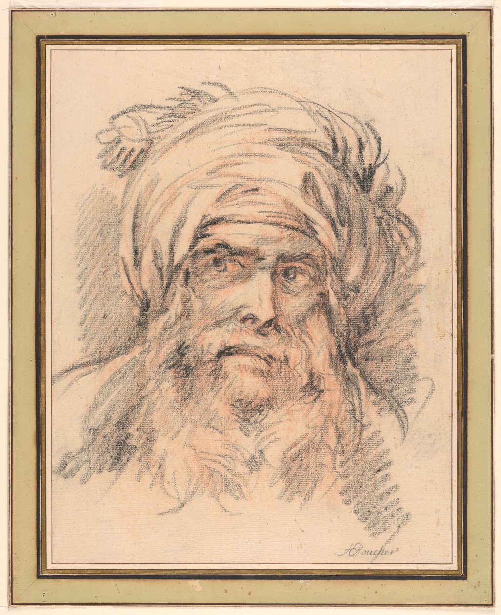 Leder for en mann i turban av François Boucher