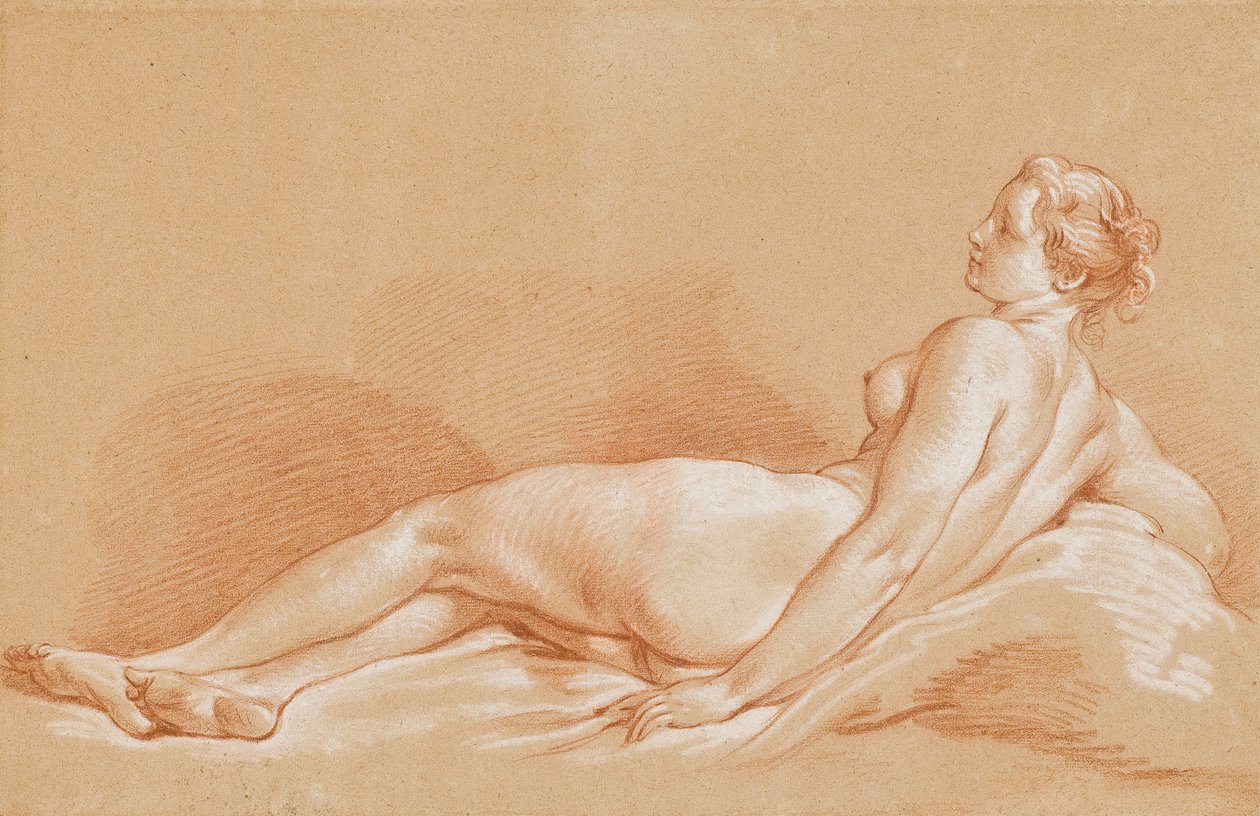 ung kvinne liggende av François Boucher
