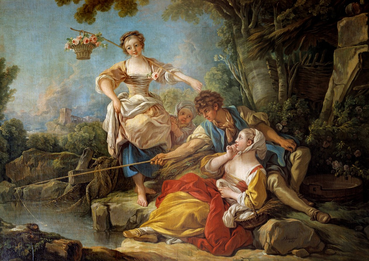 Linefiske Maleri av Francois Boucher (1703-1770) 1767 søn. 1,5x1,8m av François Boucher
