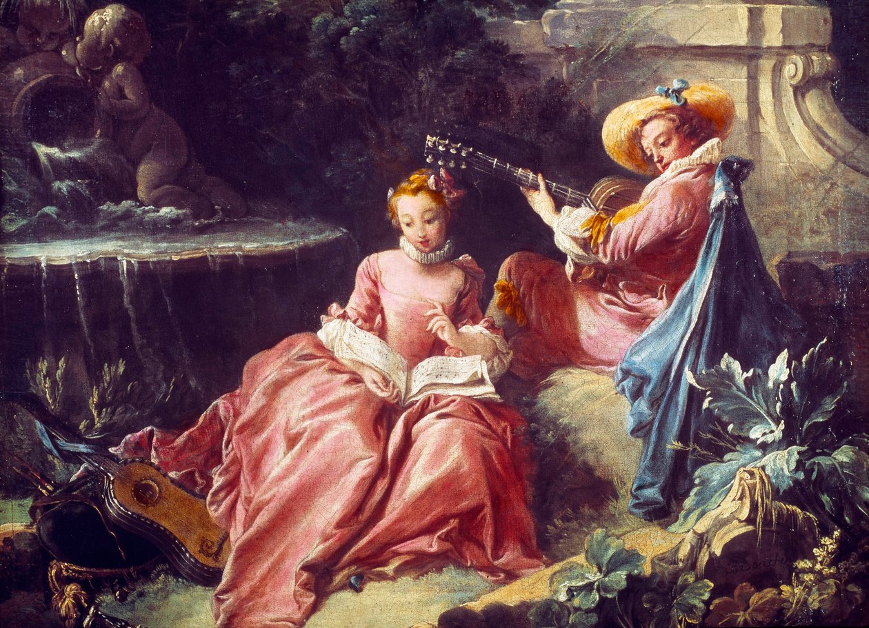 Musikktimen Maleri av Francois Boucher (1703-1770). 18. århundre. Paris. Cognacq Jay-museet av François Boucher