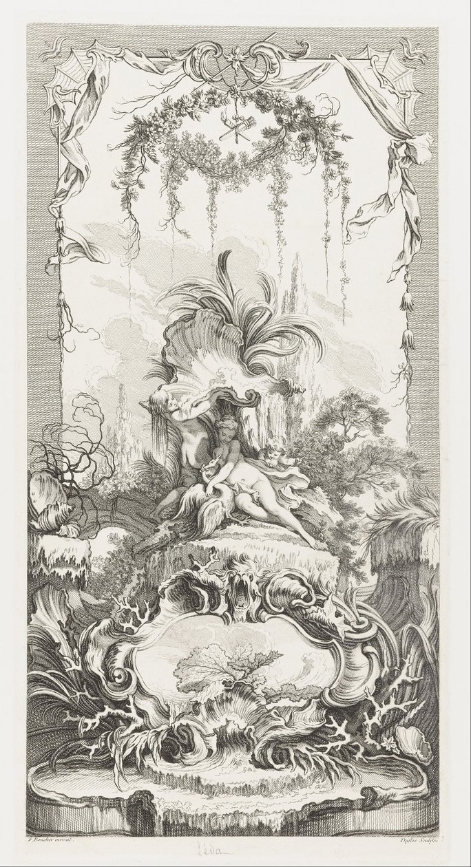 Leda i nye stykker for skjermer (nye konsepter for skjermer) av François Boucher