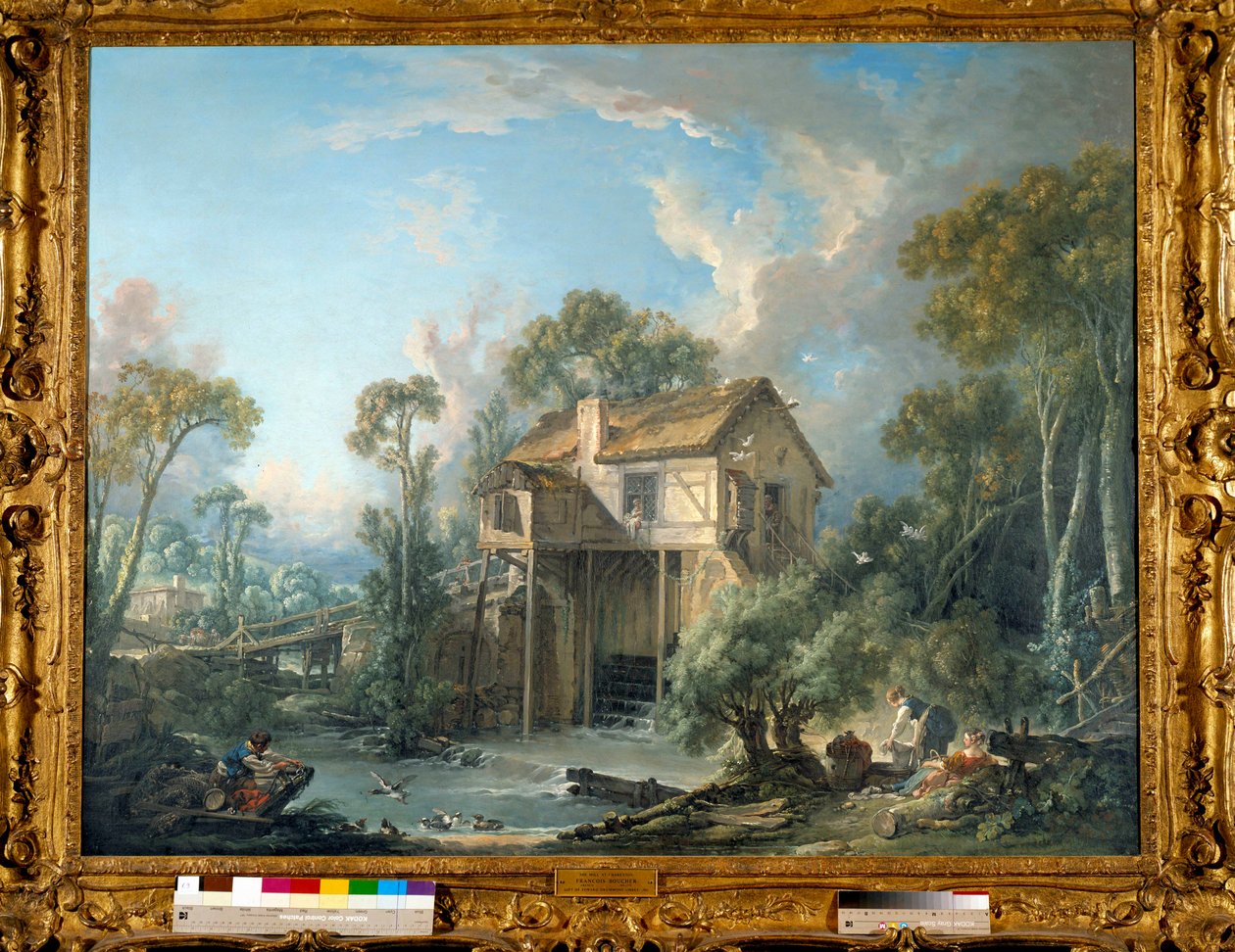 Le Moulin de Quiquengrogne i Charenton i 1758 Maleri av Francois Boucher (1703-1770) 1758 Toledo. Museum of Arts av François Boucher