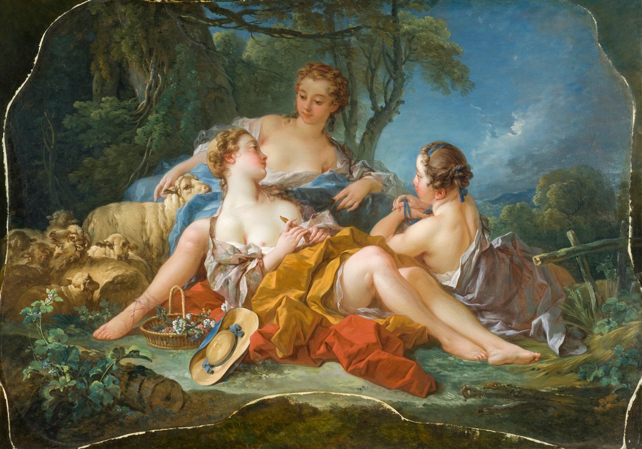 The Pastoral Confidencies, ca. 1745 av François Boucher