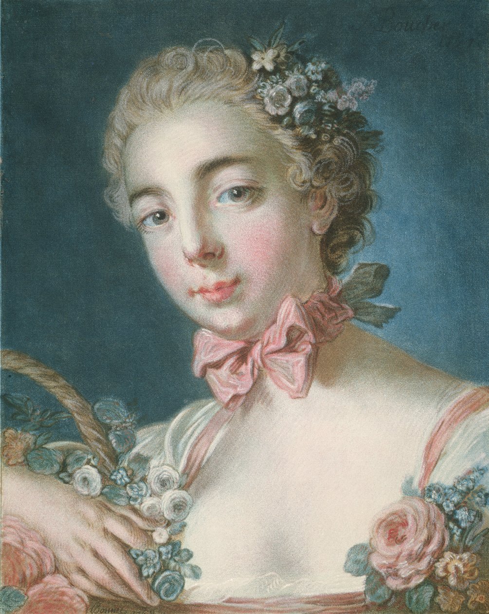 P.59-1959 Head of Flora, gravert av Louis-Marin Bonnet (1736-93) 1769 (fargetsing og gravering) av François Boucher