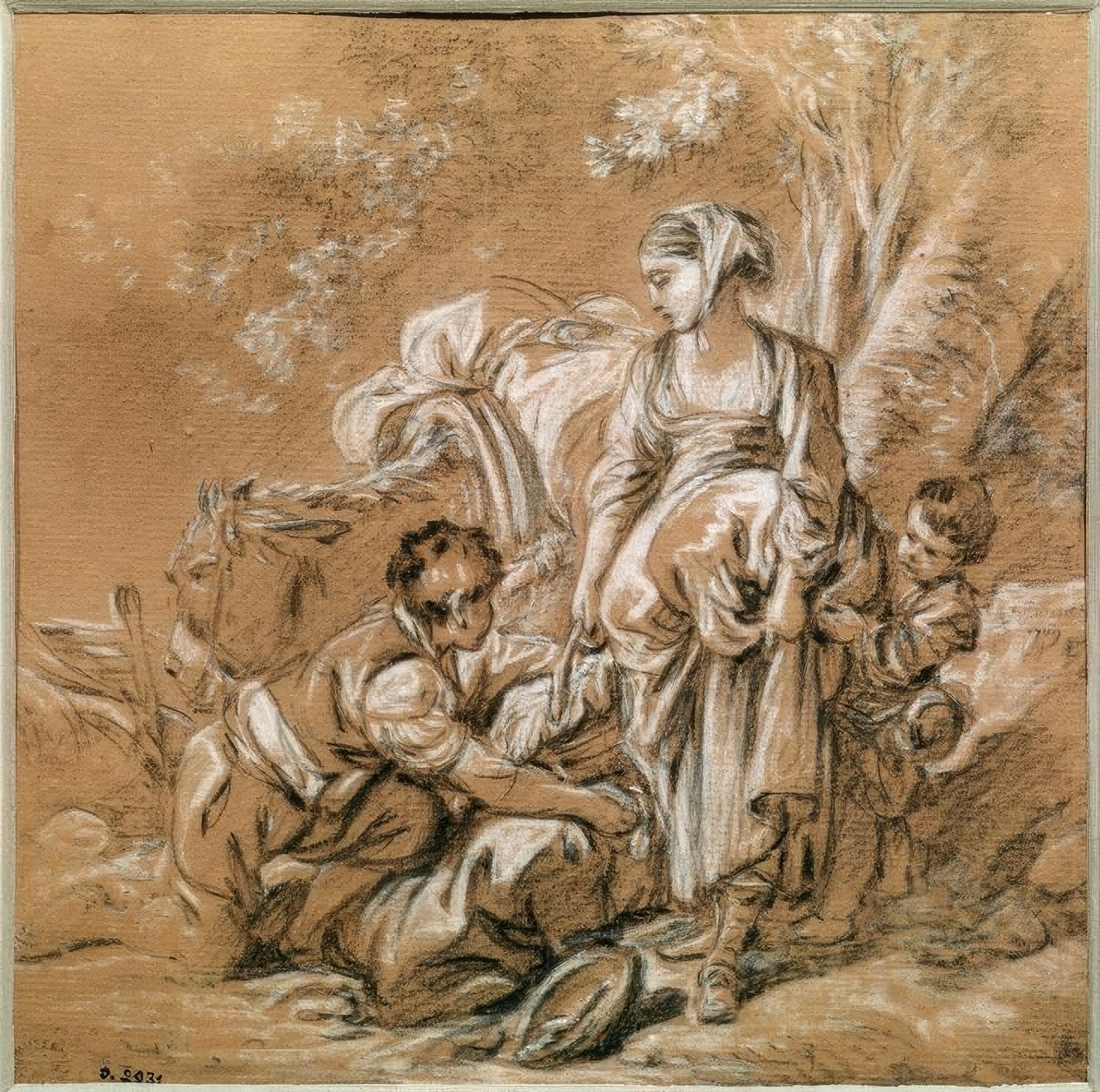 Bondekvinne og hennes barn av François Boucher
